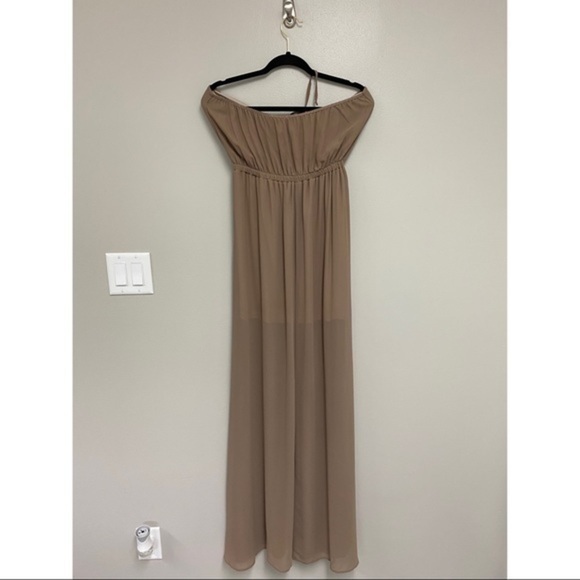 NWT SMYM Heather Halter Dress Dune Chiffon - Picture 3 of 6
